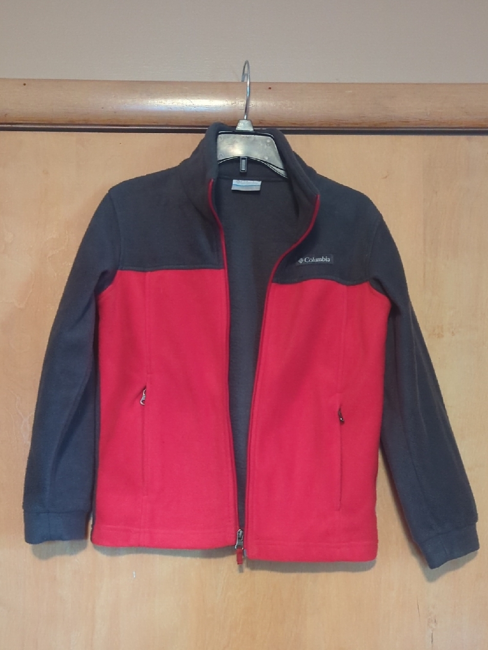 Columbia Kids Red and Gray Full-Zip Fleece Jacket